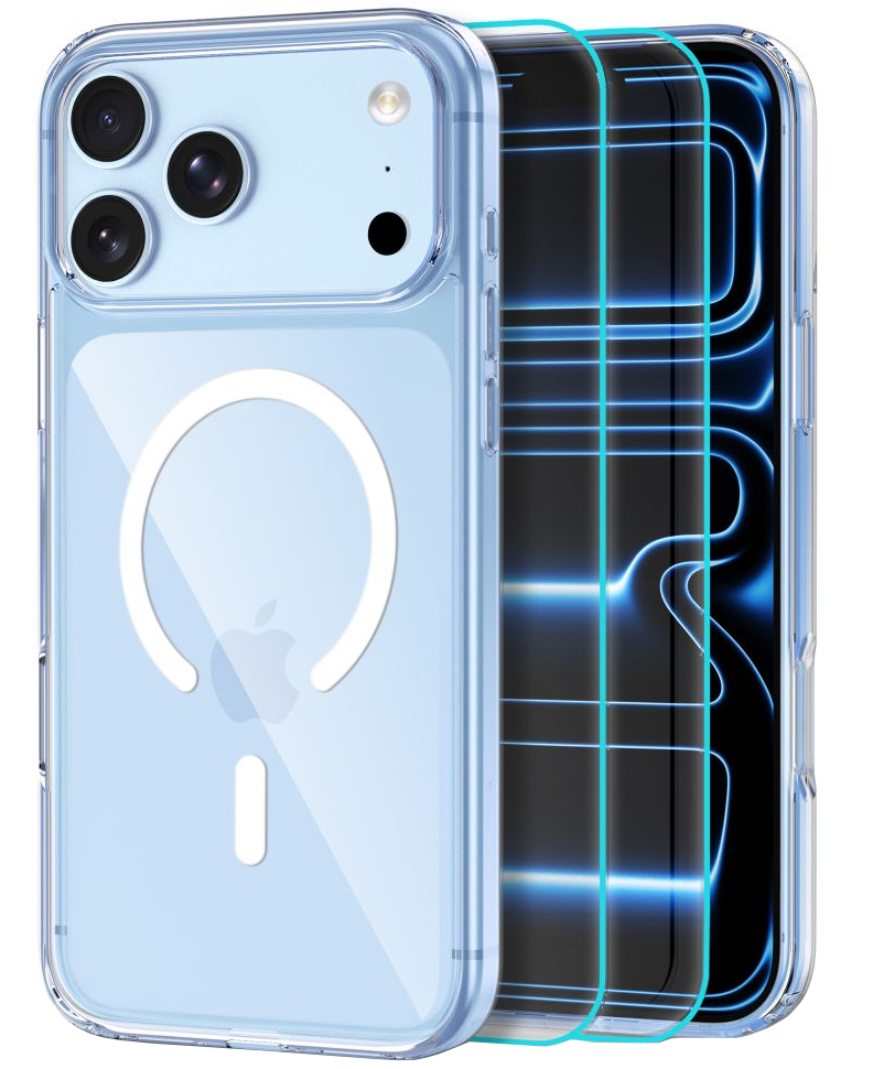 MagSafe Case for Apple iPhone 18 Pro / 17 Pro, Tech-Protect, Flexair Hybrid with Screen Protector, Transparent