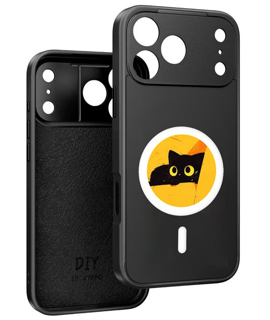 Coque MagSafe pour Apple iPhone 17 Pro, OEM, Écran Rond Smart E-Ink, Noire