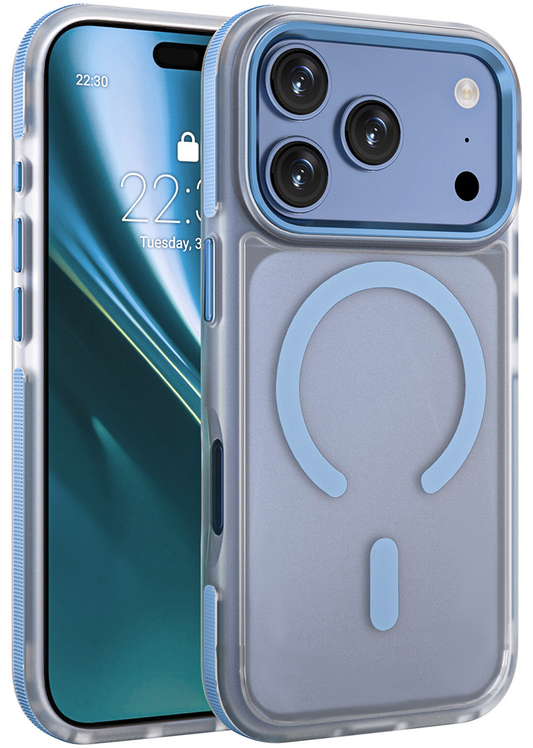 Custodia MagSafe per Apple iPhone 18 Pro / 17 Pro, Etteri, Icy Mag, Blu