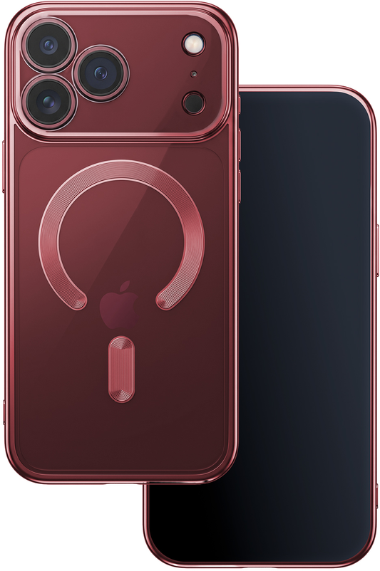 Coque MagSafe pour Apple iPhone 18 Pro / 17 Pro, OEM, Color Chrome Mag, Bordeaux