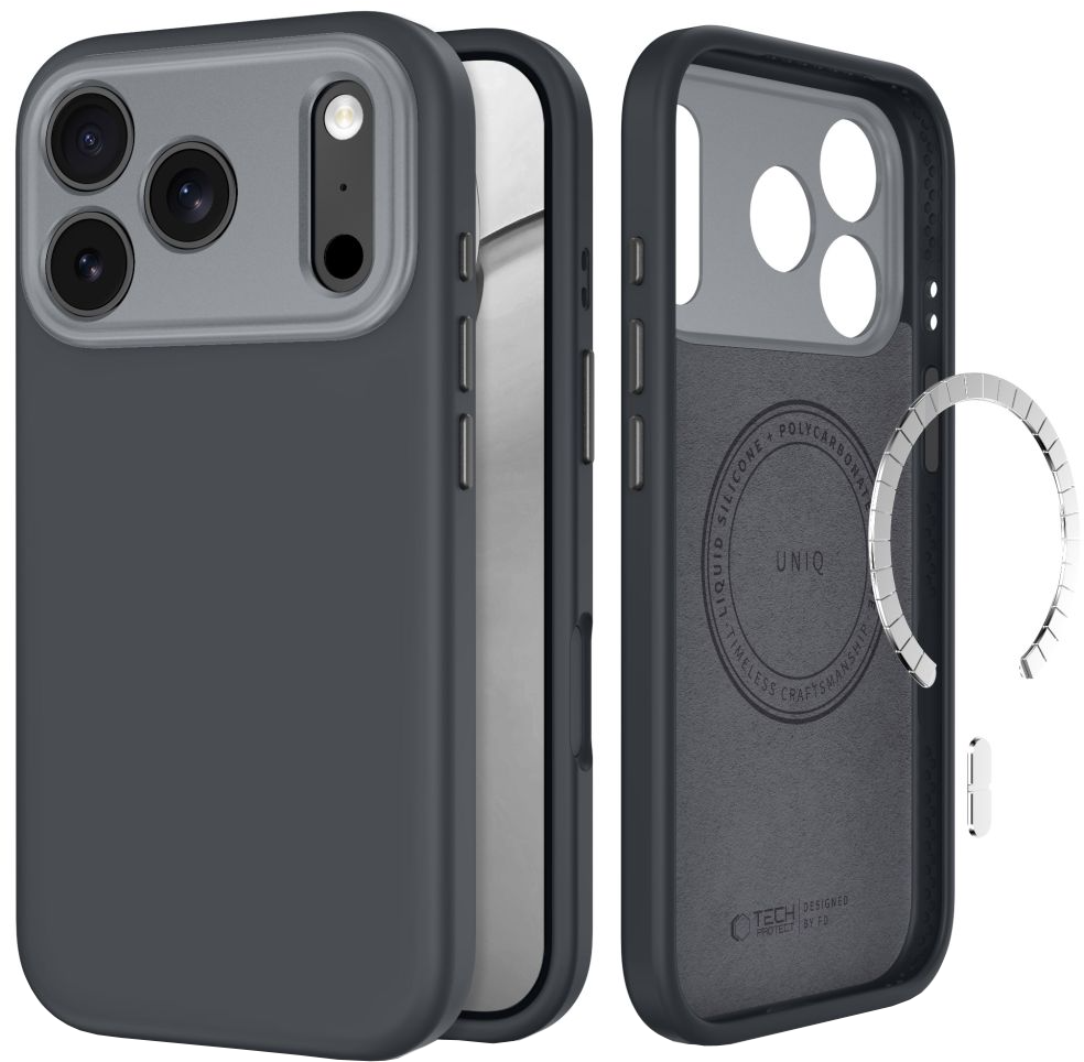 Coque MagSafe pour Apple iPhone 18 Pro Max / 17 Pro Max, Tech-Protect, Uniq CC, Gris