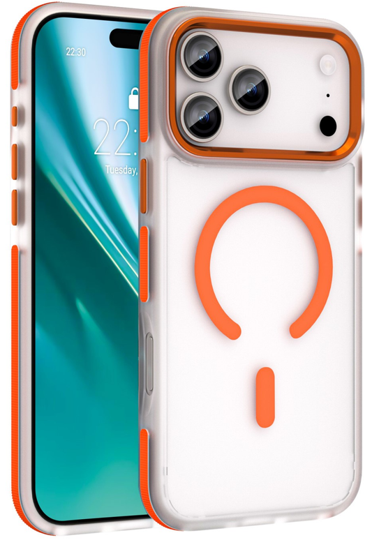 Coque MagSafe pour Apple iPhone 18 Pro / 17 Pro, Etteri, Icy Mag, Orange