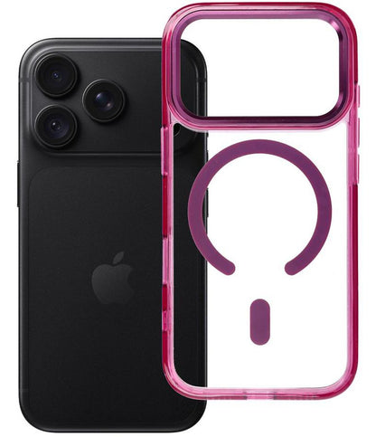 Coque MagSafe pour Apple iPhone 18 Pro / iPhone 17 Pro, OEM, Frame Clear Hybrid, bordeaux