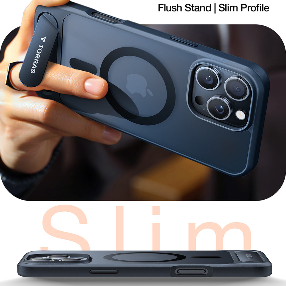 MagSafe Hülle für Apple iPhone 16 Pro Max, Torras, Pstand, Schwarz