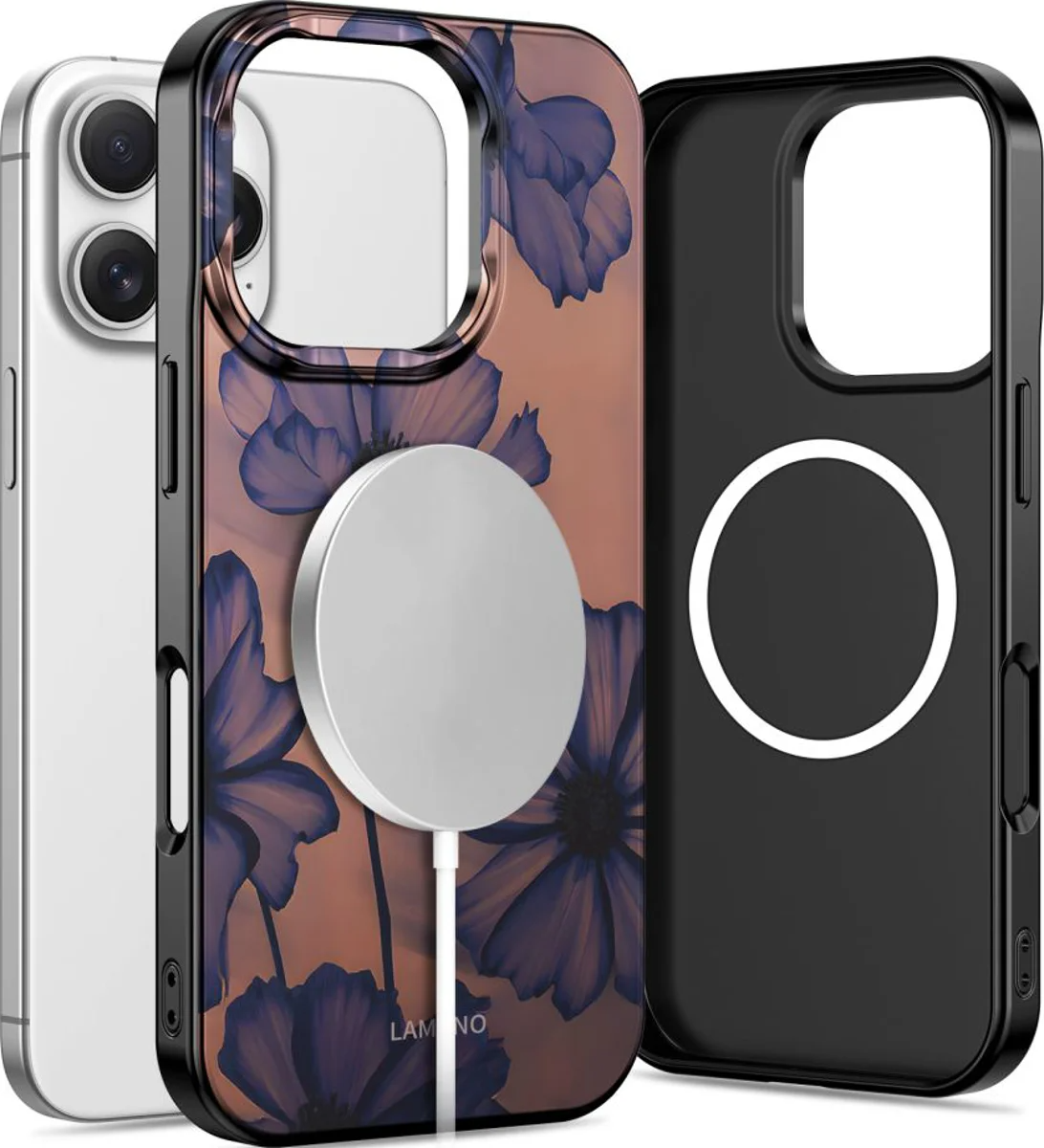 Étui MagSafe pour Apple iPhone 16 Pro, Tech-Protect, Lamano Velvet Night, Noir