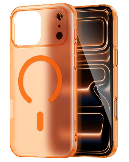 Custodia MagSafe per Apple iPhone 17 Pro, Tech-Protect, MagSlim, Arancione Opaco