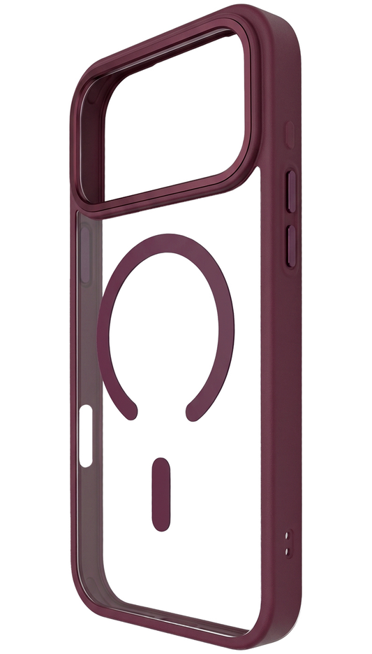 Coque MagSafe pour Apple iPhone 18 Pro / 17 Pro, OEM, Color Clear Mag, Bordeaux