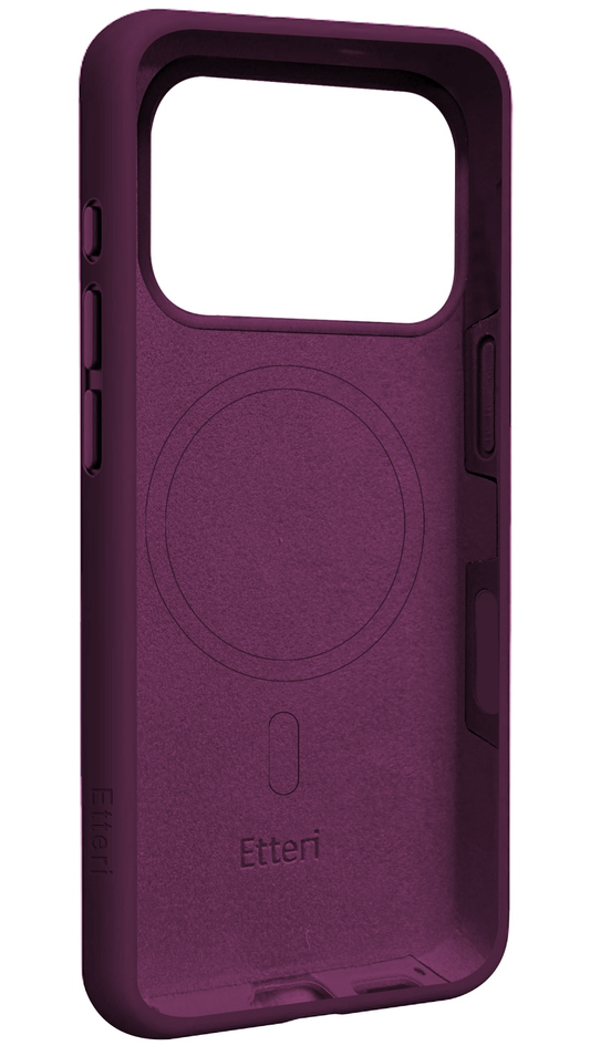 Coque MagSafe pour Apple iPhone 18 Pro Max / 17 Pro Max, Etteri, Silicone Mag, Bordeaux