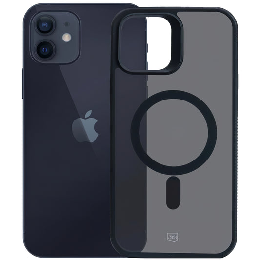 Coque MagSafe pour Apple iPhone 12 / 12 Pro, 3MK, Smoke MagCase, Noire