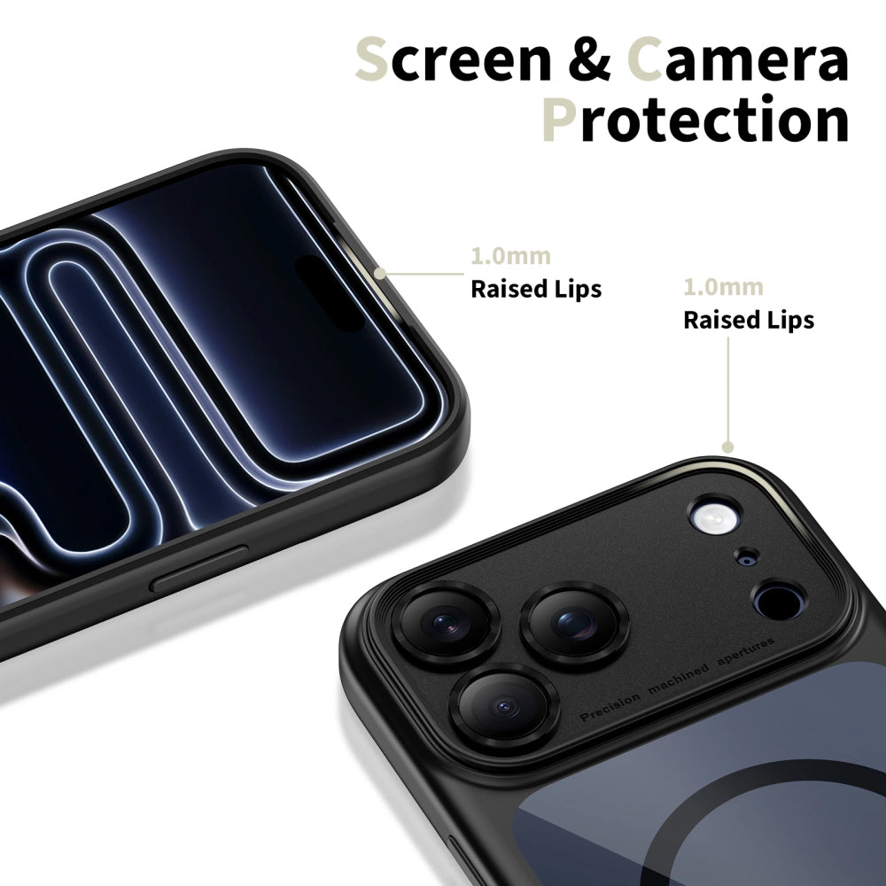 Coque MagSafe pour Apple iPhone 17 Pro Max, Tech-Protect, MagPeak, Noir Transparent