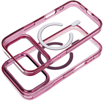 Coque MagSafe pour Apple iPhone 18 Pro / iPhone 17 Pro, OEM, Frame Clear Hybrid, bordeaux
