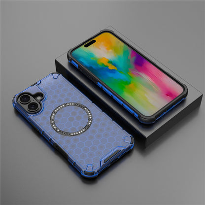 Custodia MagSafe per Apple iPhone 16, Techsuit, HoneyComb Shield, Blu