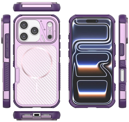 Custodia MagSafe per Apple iPhone 18 Pro / 17 Pro, OEM, Protezione in Carbonio e Angoli, Viola