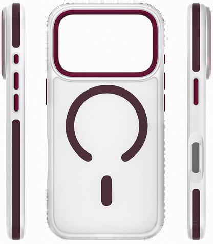 MagSafe Case for Apple iPhone 18 Pro / 17 Pro, Etteri, Icy Mag, Burgundy