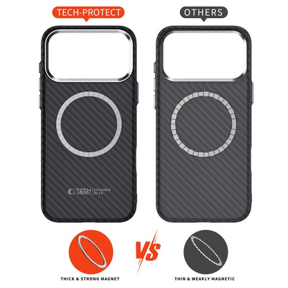 Coque MagSafe pour Apple iPhone 17 Pro Max, Tech-Protect, Ion Carbon, Noire