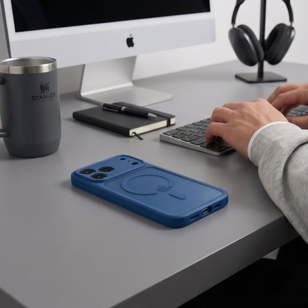 MagSafe-Hülle für Apple iPhone 18 Pro Max / 17 Pro Max, Tech-Protect, BasicMag, Mattes Marineblau