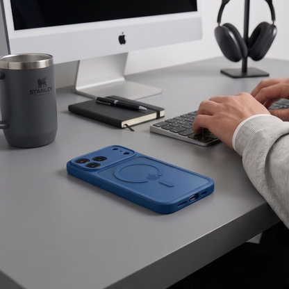 MagSafe-Hülle für Apple iPhone 18 Pro Max / 17 Pro Max, Tech-Protect, BasicMag, Mattes Marineblau