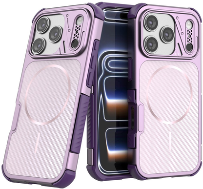 Custodia MagSafe per Apple iPhone 18 Pro / 17 Pro, OEM, Protezione in Carbonio e Angoli, Viola