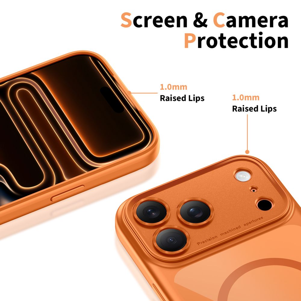Coque MagSafe pour Apple iPhone 17 Pro Max, Tech-Protect, MagPeak, Orange