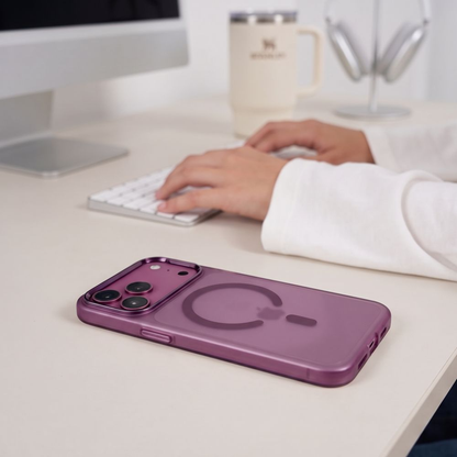 MagSafe-Hülle für Apple iPhone 18 Pro / 17 Pro, Tech-Protect, MagZero, Mattes Burgunderrot
