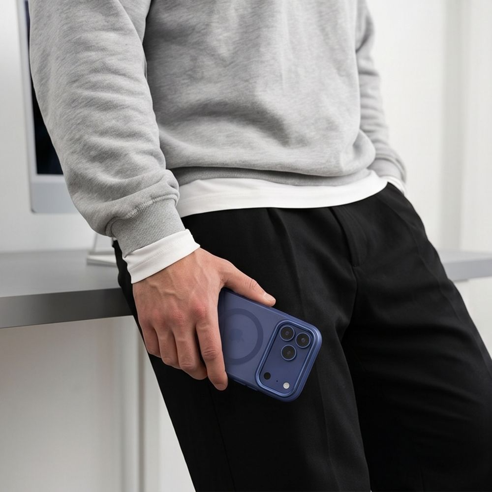 Custodia MagSafe per Apple iPhone 18 Pro / 17 Pro, Tech-Protect, MagZero, Blu Opaco