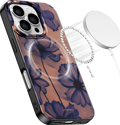 Étui MagSafe pour Apple iPhone 16 Pro, Tech-Protect, Lamano Velvet Night, Noir