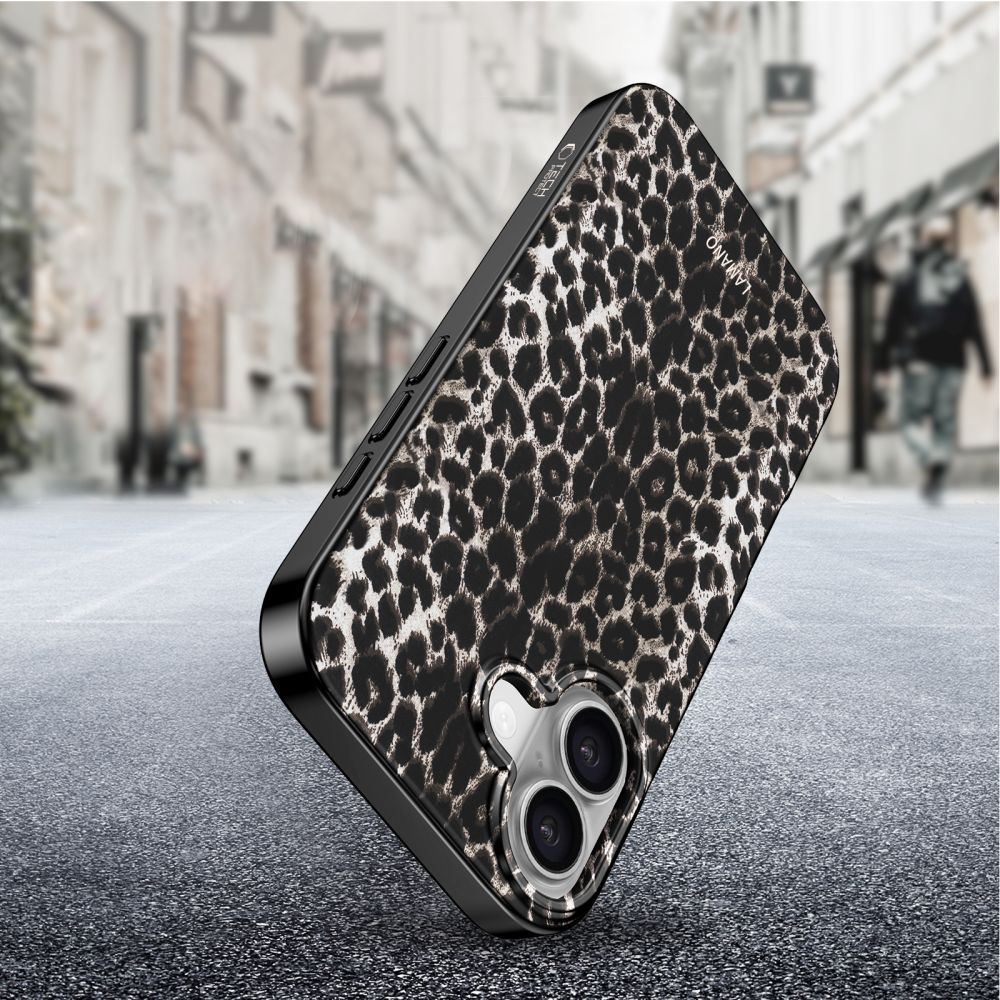MagSafe Hülle für Apple iPhone 17, Tech-Protect, Lamano Leopard, Schwarz