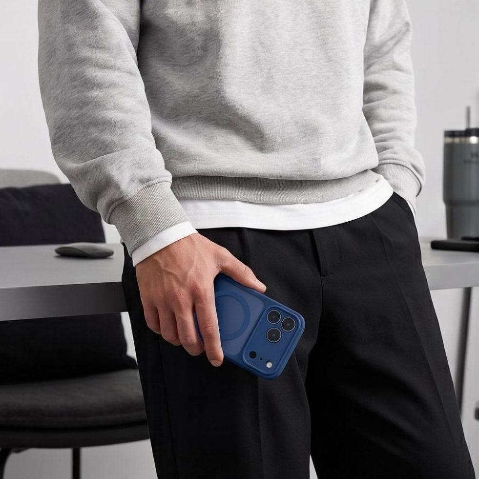 MagSafe-Hülle für Apple iPhone 18 Pro Max / 17 Pro Max, Tech-Protect, BasicMag, Mattes Marineblau