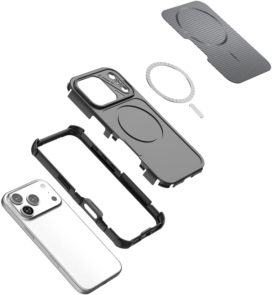 MagSafe-Hülle für Apple iPhone 18 Pro Max / 17 Pro Max, OEM, Carbon- und Eckenschutz, Schwarz