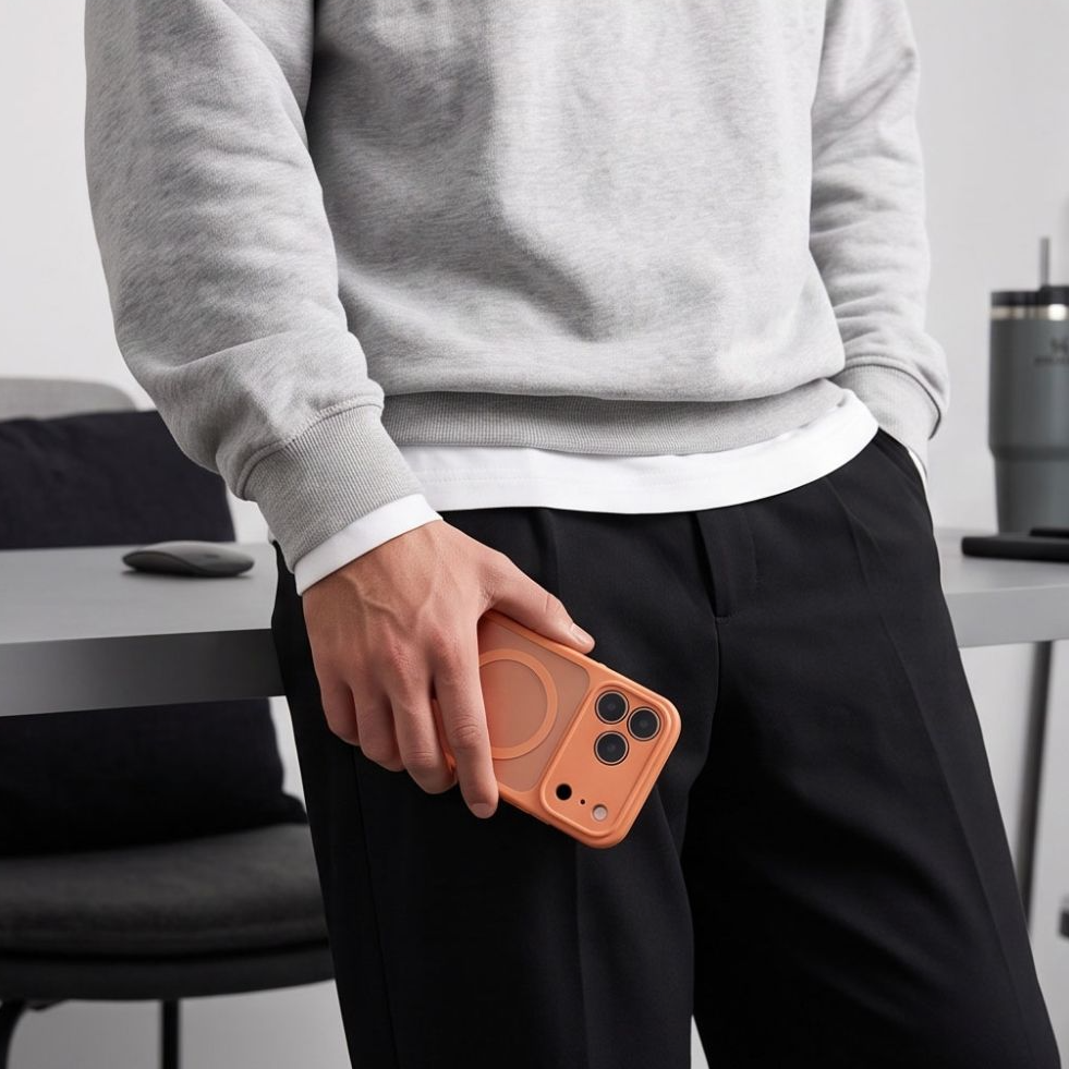 Coque MagSafe pour Apple iPhone 18 Pro / 17 Pro, Tech-Protect, BasicMag, Orange Mat