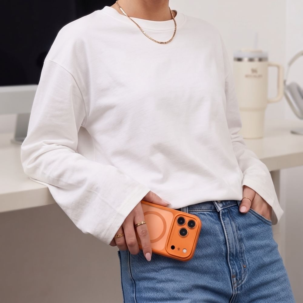 Coque MagSafe pour Apple iPhone 18 Pro Max / 17 Pro Max, Tech-Protect, MagPeak CC, Orange Mat