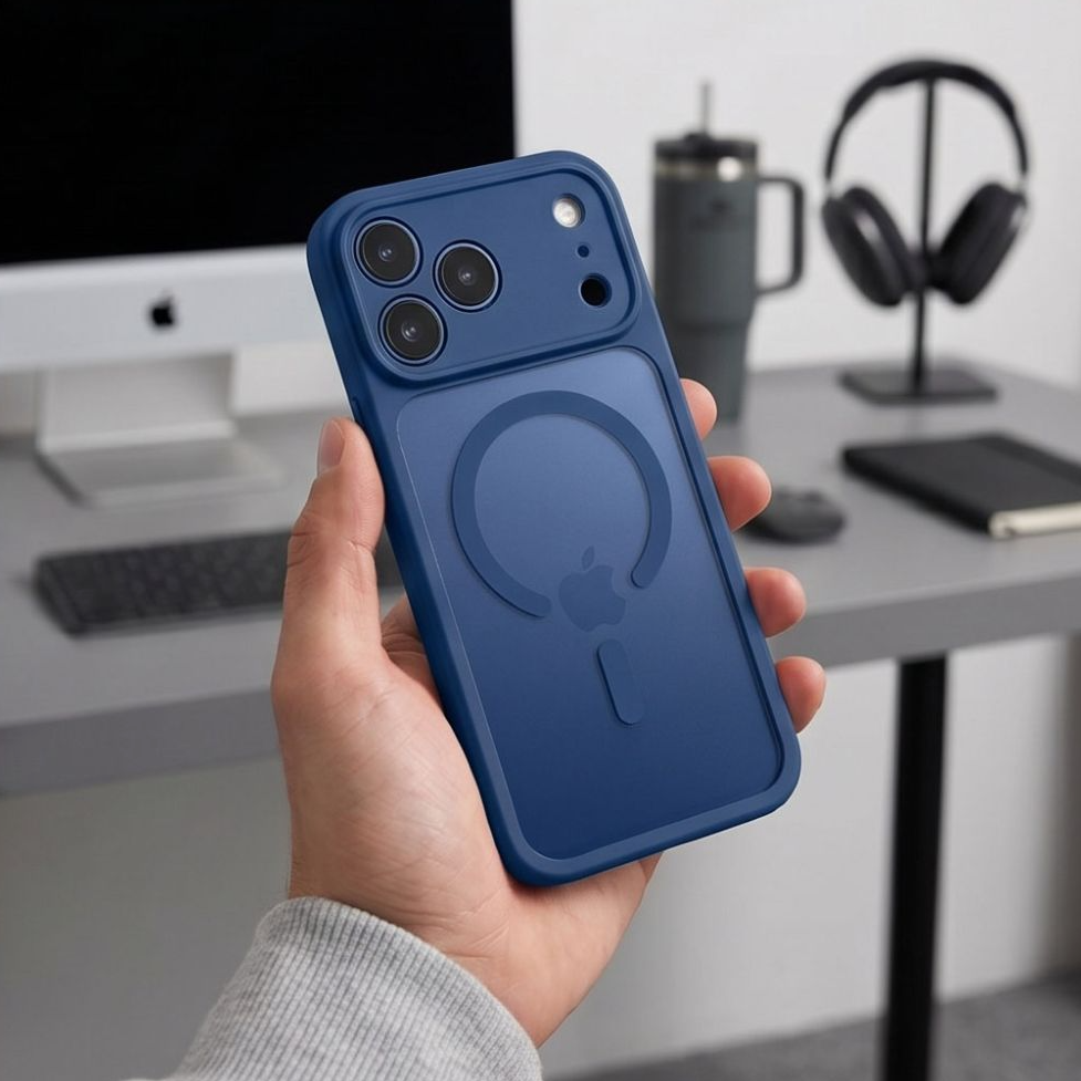MagSafe-Hülle für Apple iPhone 18 Pro / 17 Pro, Tech-Protect, BasicMag, Mattes Marineblau
