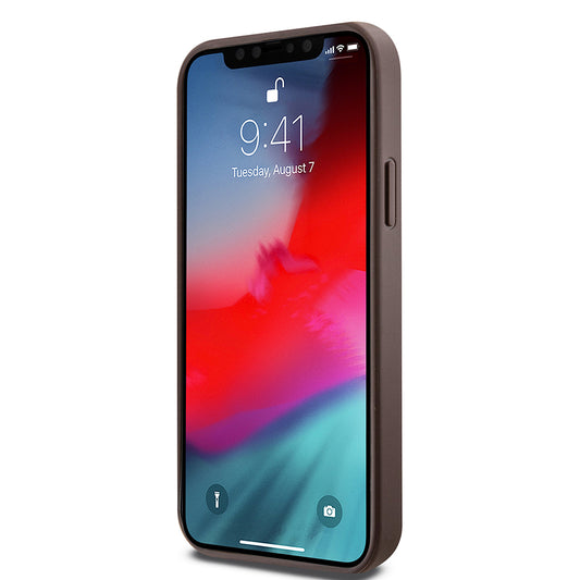 MagSafe Hülle für Apple iPhone 12 / 12 Pro, Guess, 4G Ring Classic Logo, Braun