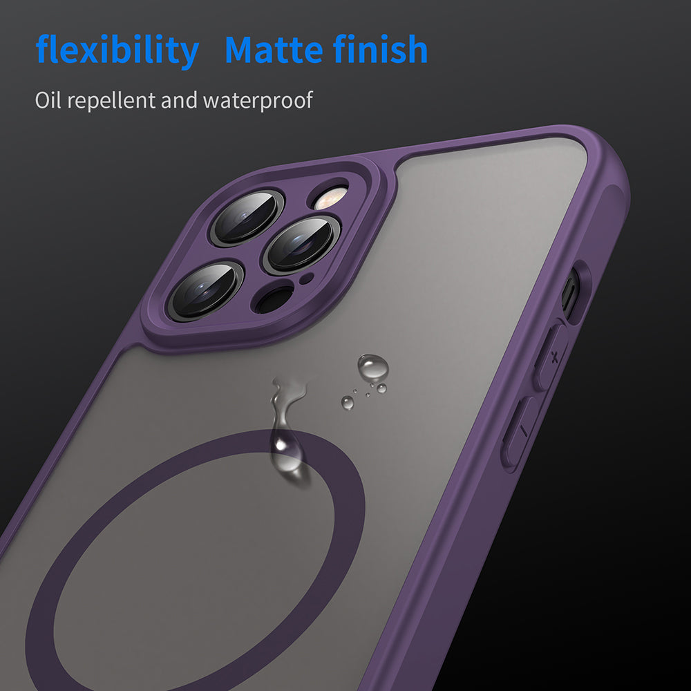Custodia MagSafe per Apple iPhone 12 Pro Max, Techsuit, HaloFrost II, Viola