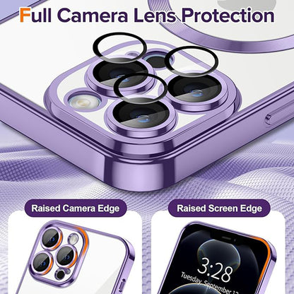 Coque MagSafe pour Apple iPhone 12 Pro Max, Techsuit, Luxury Crystal, Violet Clair