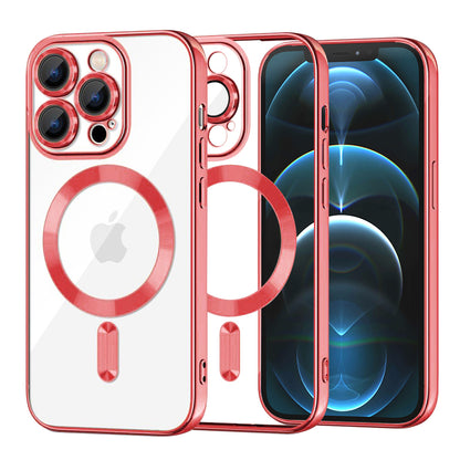 Coque MagSafe pour Apple iPhone 12 Pro Max, Techsuit, Luxury Crystal, Rouge