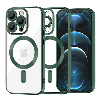Coque MagSafe pour Apple iPhone 12 Pro Max, Techsuit, Luxury Crystal, Vert Foncé