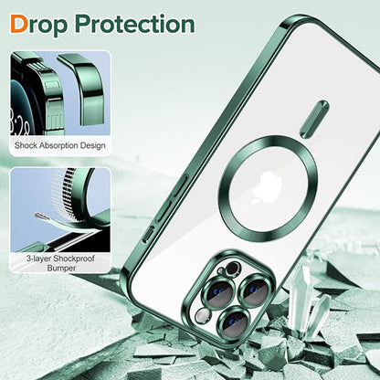 Coque MagSafe pour Apple iPhone 12 Pro Max, Techsuit, Luxury Crystal, Vert Foncé