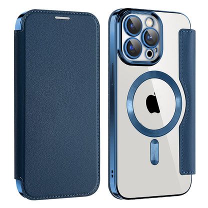 MagSafe Case for Apple iPhone 12 Pro Max, Techsuit, SmartMag Book, Blue