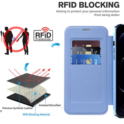 Coque MagSafe pour Apple iPhone 12 Pro Max, Techsuit, SmartMag Book, Bleu