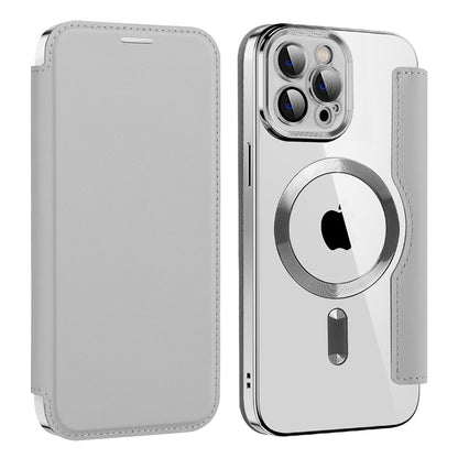 Coque MagSafe pour Apple iPhone 12 Pro Max, Techsuit, SmartMag Book, Gris