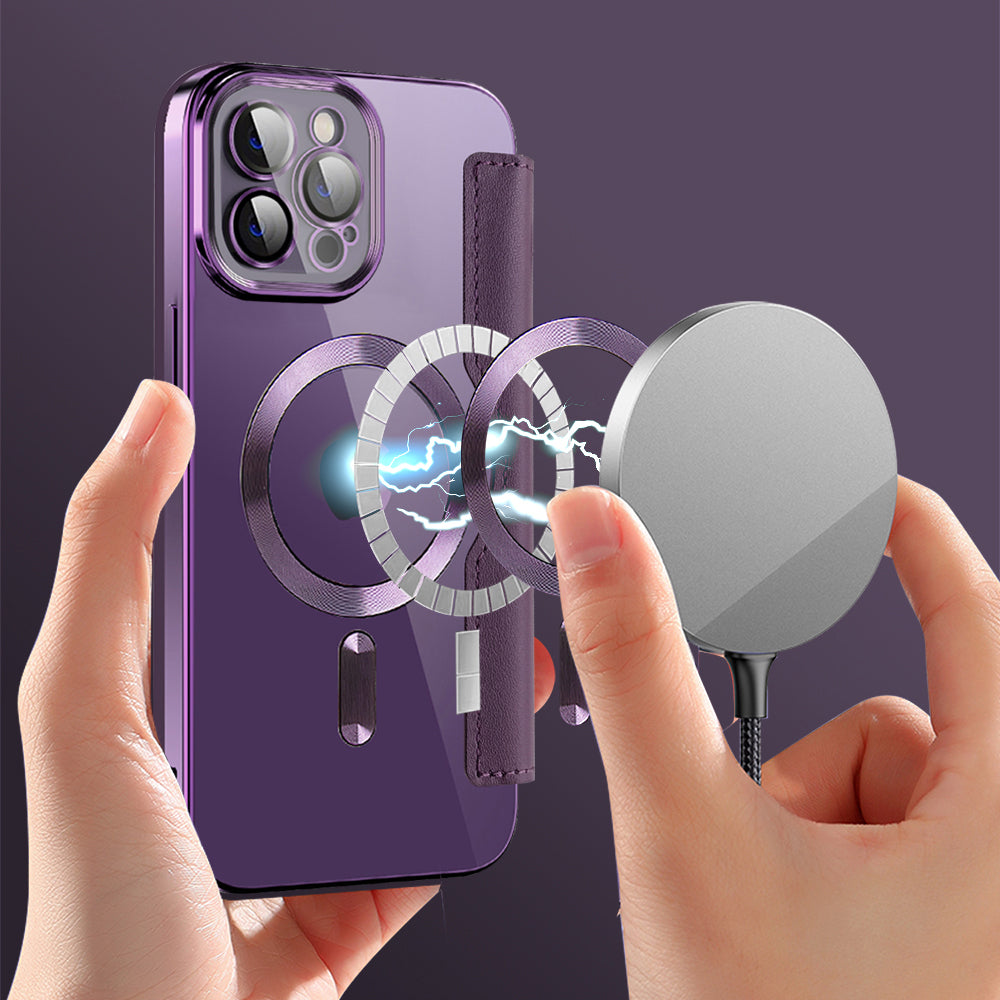 Coque MagSafe pour Apple iPhone 12 Pro Max, Techsuit, SmartMag Book, Violet