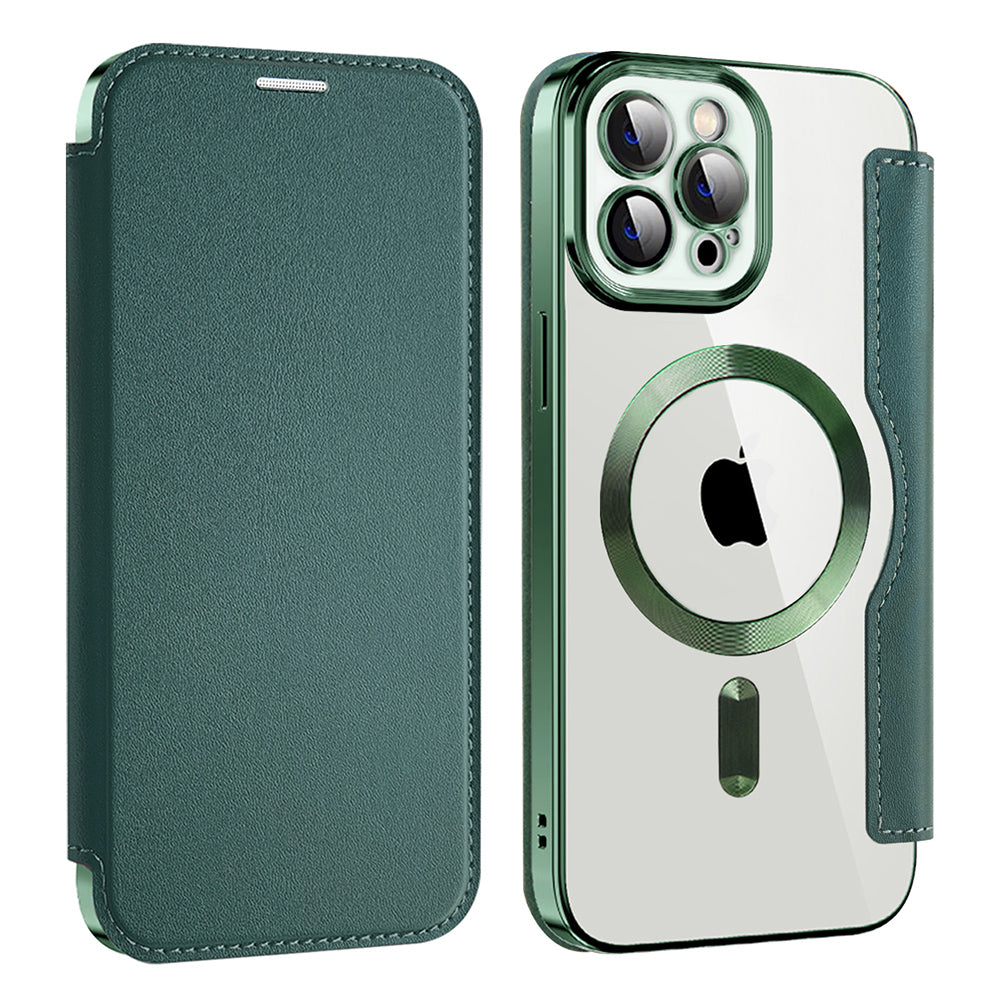 Coque MagSafe pour Apple iPhone 12 Pro Max, Techsuit, SmartMag Book, Vert