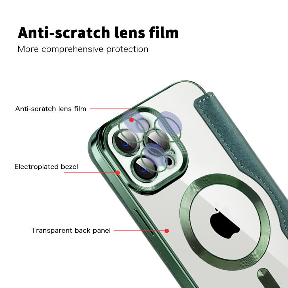 Coque MagSafe pour Apple iPhone 12 Pro Max, Techsuit, SmartMag Book, Vert
