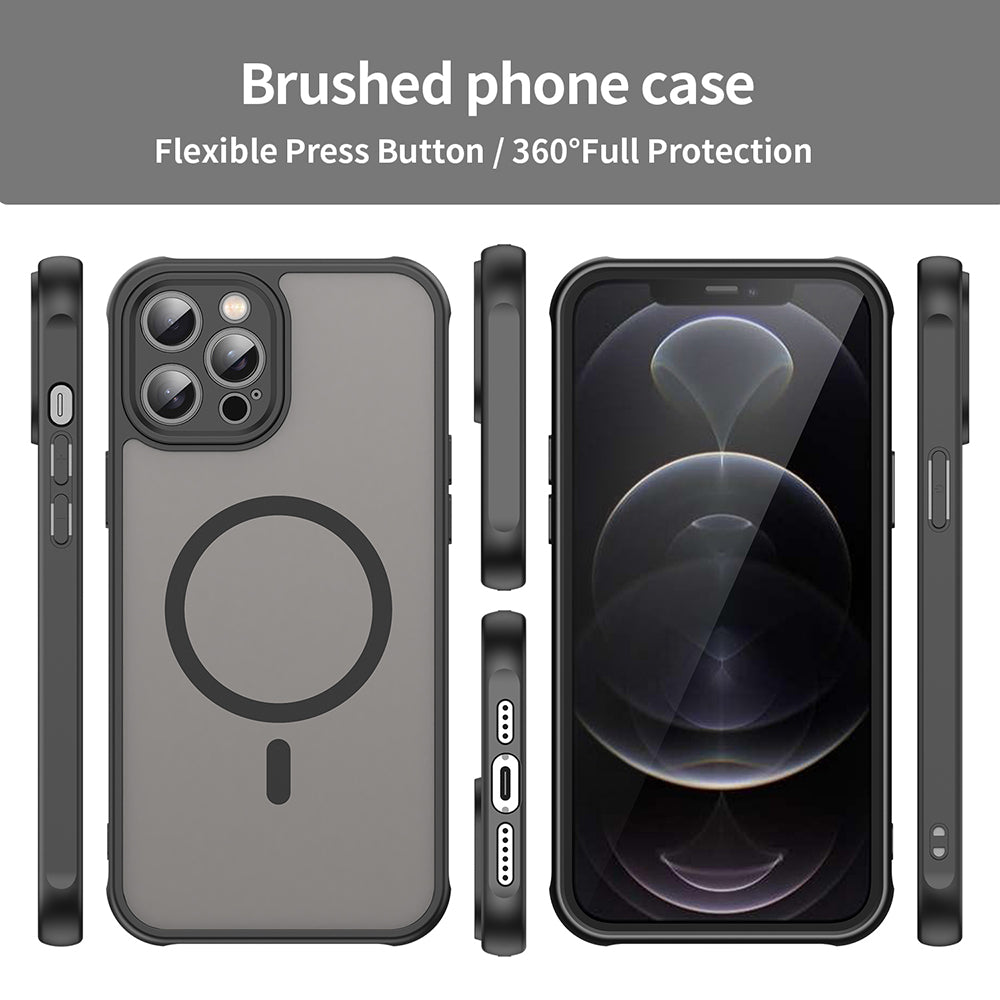 Custodia MagSafe per Apple iPhone 12 Pro, Techsuit, HaloFrost II, Nera