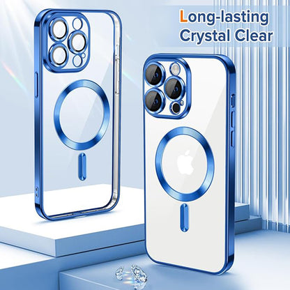 Coque MagSafe pour Apple iPhone 12 Pro, Techsuit, Luxury Crystal, Bleu Foncé