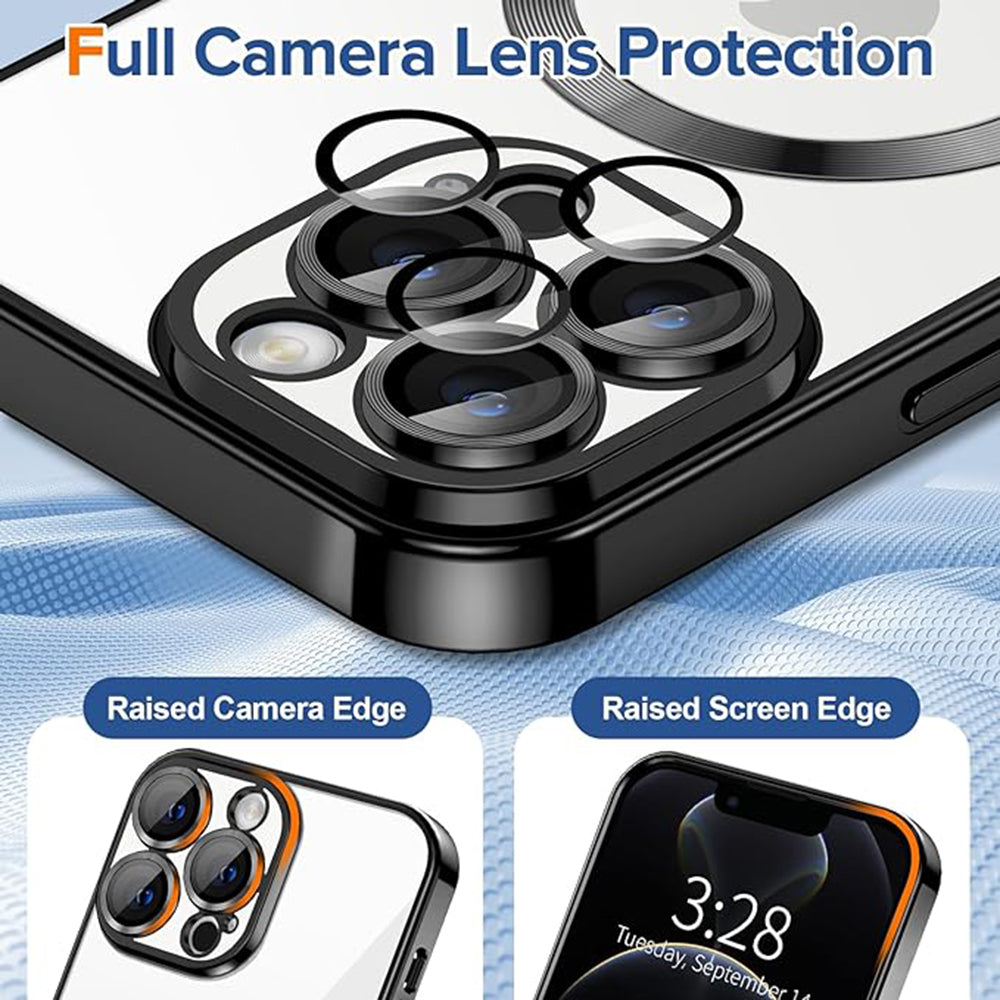 Coque MagSafe pour Apple iPhone 12 Pro, Techsuit, Luxury Crystal, Noire