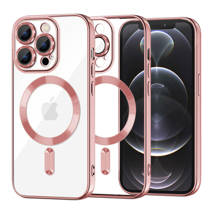 Custodia MagSafe per Apple iPhone 12 Pro, Techsuit, Luxury Crystal, Rosa
