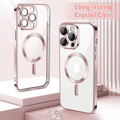 Custodia MagSafe per Apple iPhone 12 Pro, Techsuit, Luxury Crystal, Rosa