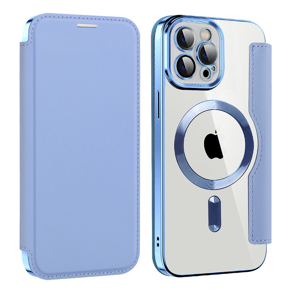 Coque MagSafe pour Apple iPhone 12 Pro, Techsuit, SmartMag Book, Bleu